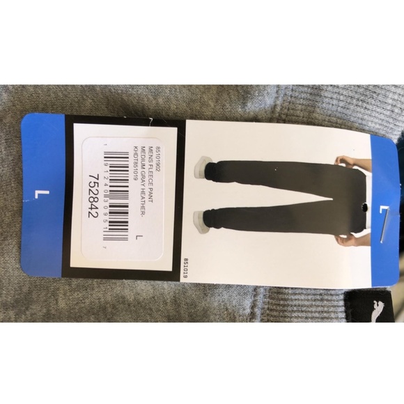 PUMA Mens Fleece Pants Gray - Picture 3 of 5